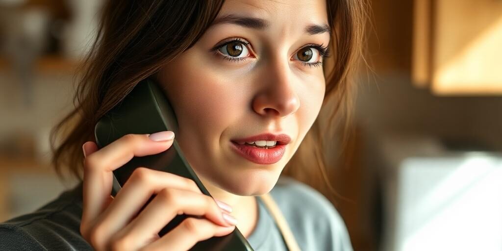 persona sorprendida recibiendo por teléfono una llamada en donde quieren engañar